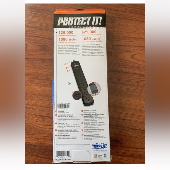 Tripp Lite 7 Outlet Surge Protector Power Strip New In Box. Have Multiple. - Picture 3 of 3